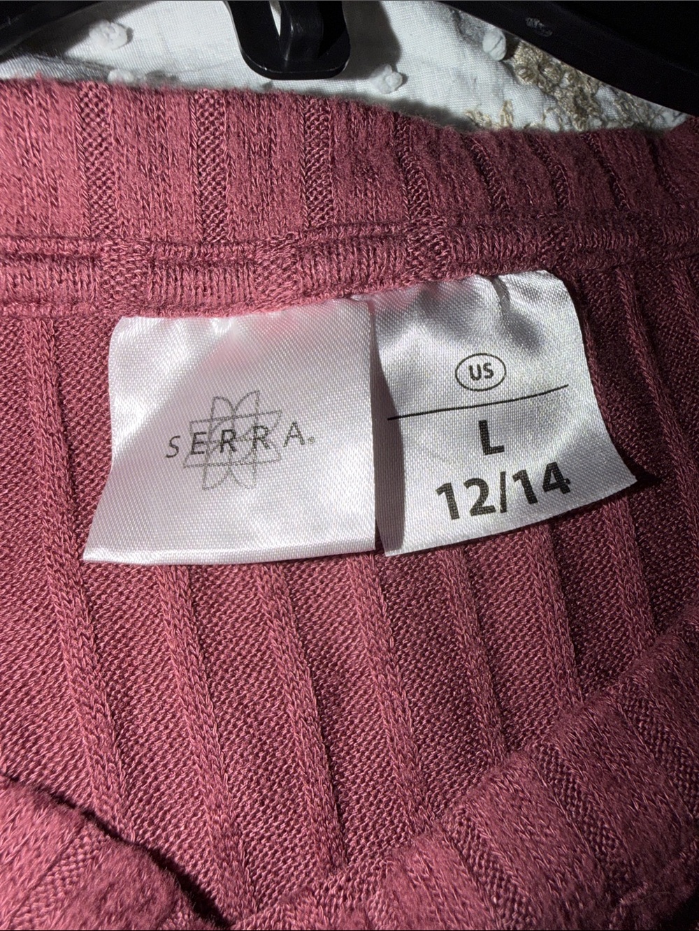 Serra Ribbed Two-Piece Cozy Ribbed Lounge Set - Berry - Size L - Picture 6 of 7